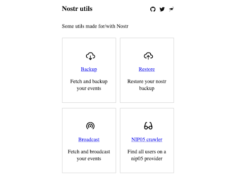 Nostr utils website screenshot